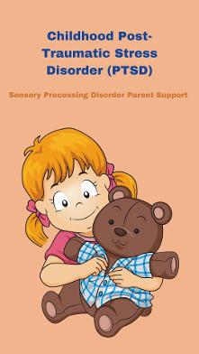 little girl with Childhood Post-Traumatic Stress Disorder (PTSD)   holding her teddy bear with anxiety 