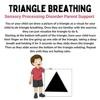 little boy in red shirt triangle breathing mindful activities for children 