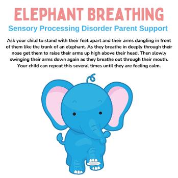 blue elephant pink ears elephant breathing mindful activities for children