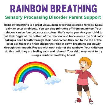 child pointing to rainbow rainbow breathing mindful activities for children