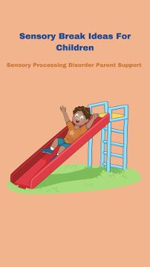 child with sensory processing disorder sliding down sensory slide doing sensory diet activitities Sensory Diet Break Ideas For Children  