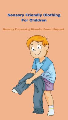 child with SPD putting on jeans Sensory Friendly Clothing For Children with Sensory Processing Disorder    