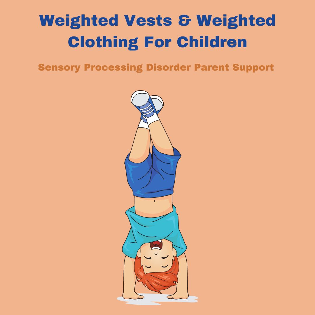 boy standing on his head doing a head stand photo says weighted vest weighted clothing for children 